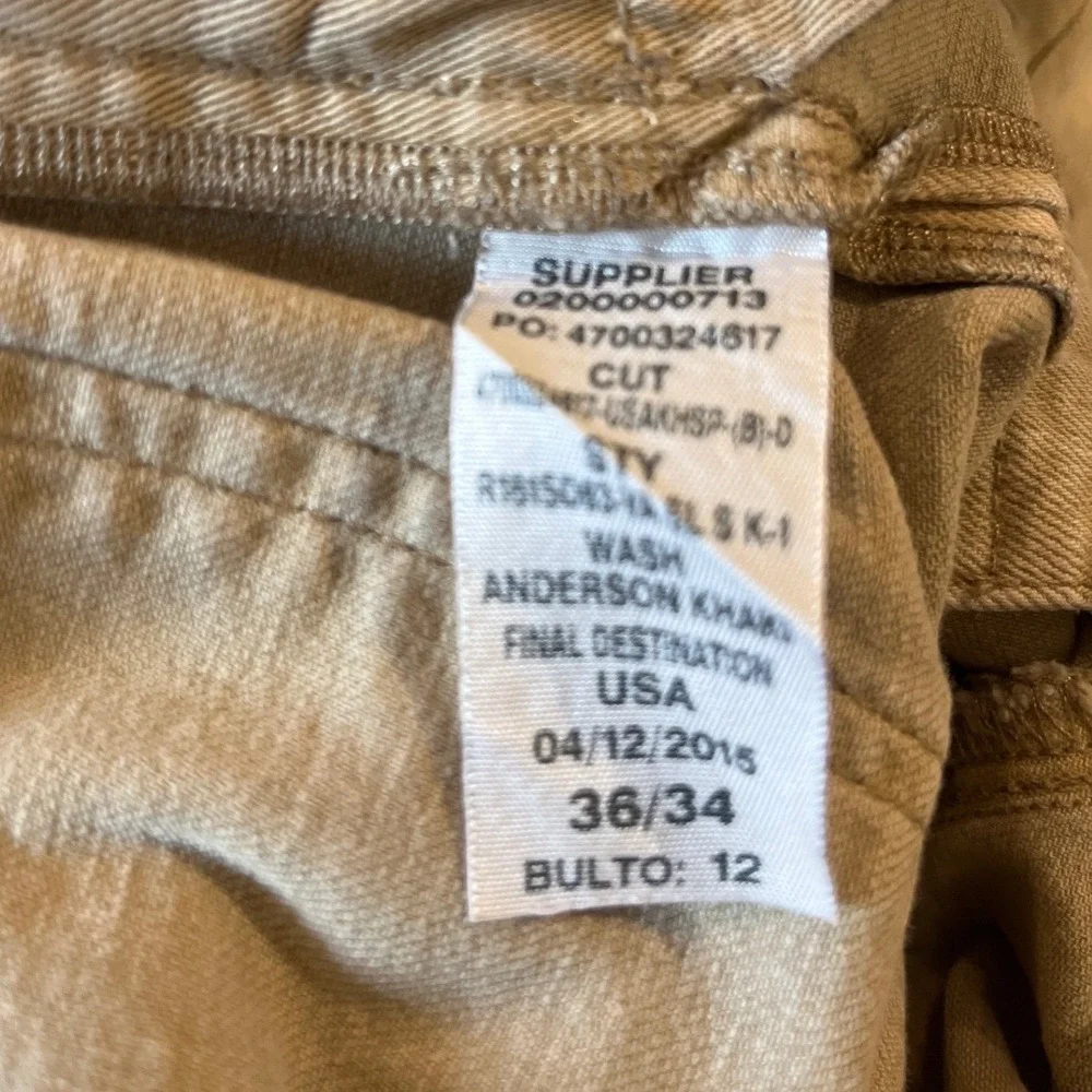 Polo Ralph Lauren Varick Slim Straight Pants Mens 36x34 Khaki Tan Button Fly RL